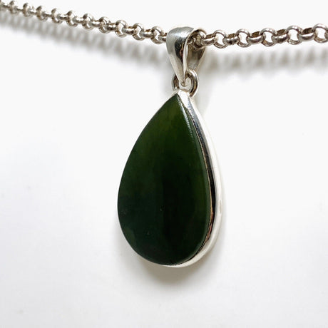 Jade Nephrite (Siberian) Teardrop Pendant PPGJ672 - Nature's Magick