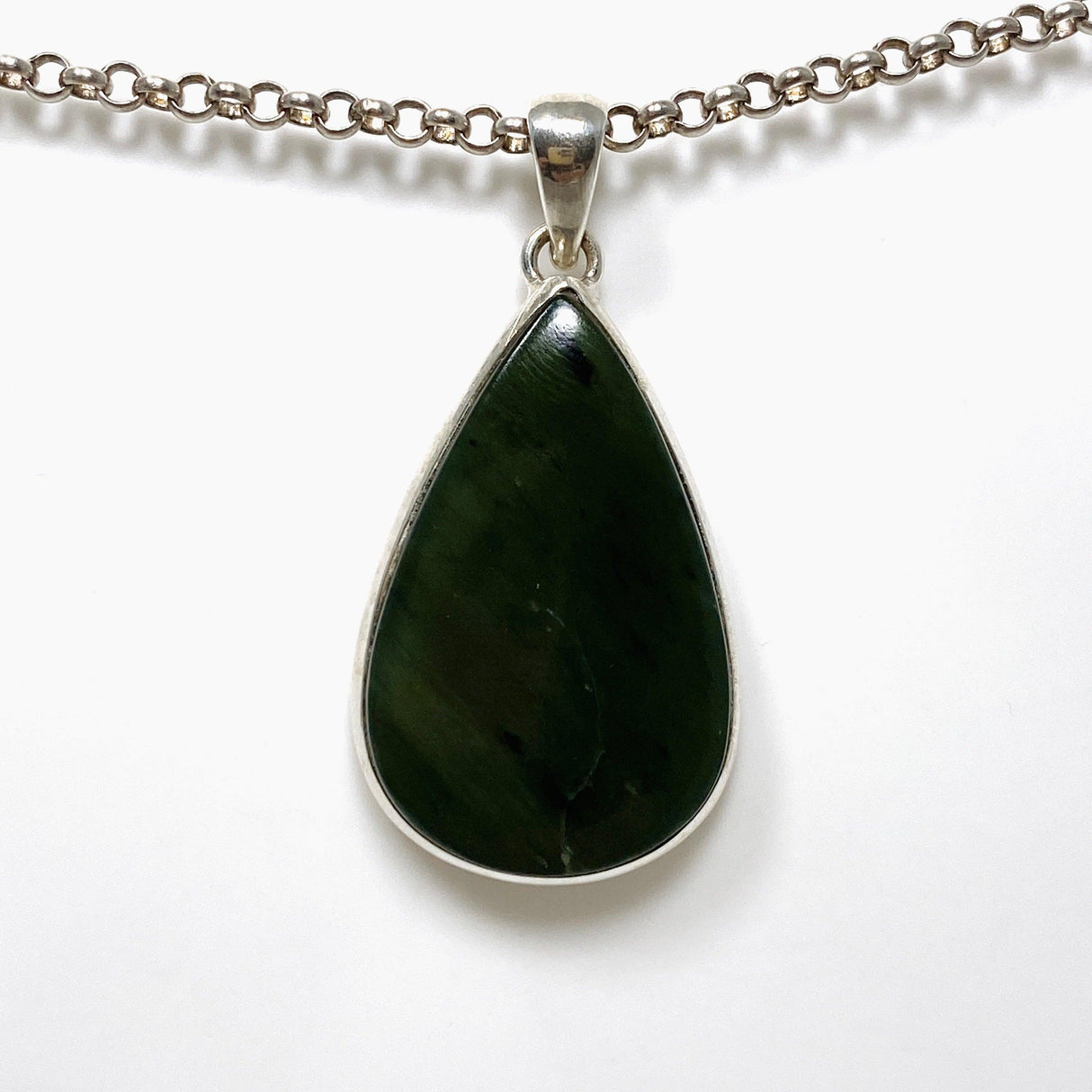 Jade Nephrite (Siberian) Teardrop Pendant PPGJ675 - Nature's Magick