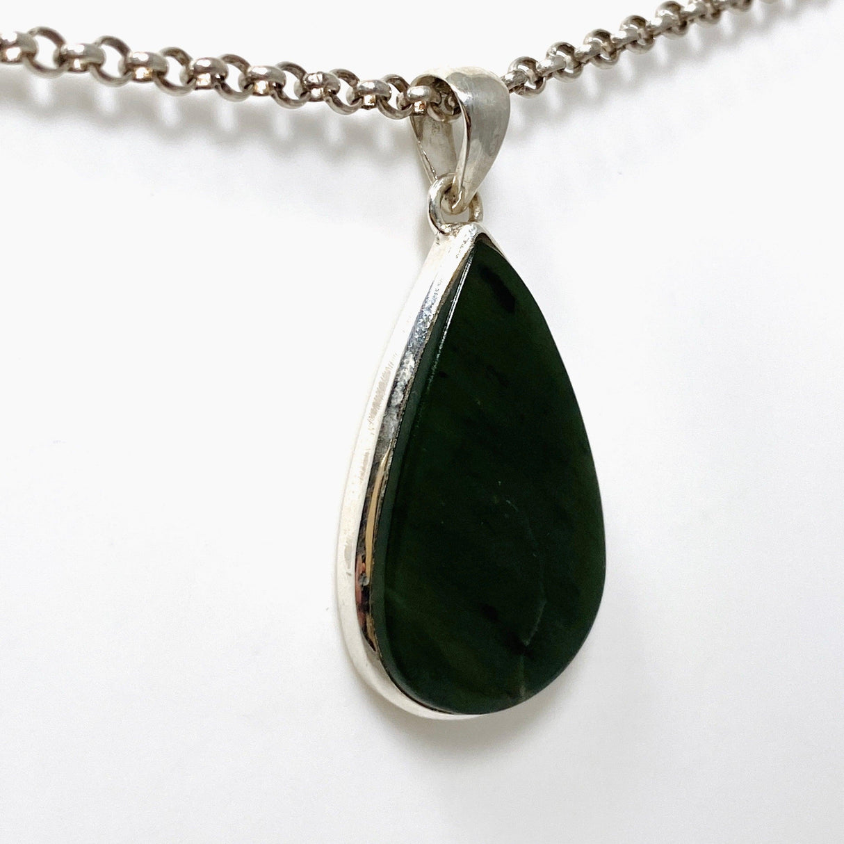 Jade Nephrite (Siberian) Teardrop Pendant PPGJ675 - Nature's Magick