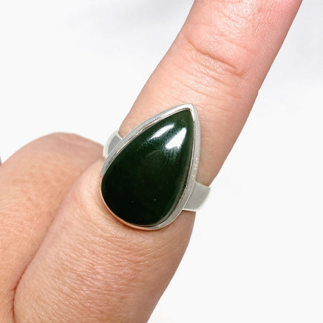 Jade Nephrite (Siberian) Teardrop Ring Size 8.5 PRGJ406 - Nature's Magick