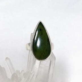 Jade Nephrite (Siberian) Teardrop Ring Size 8 PRGJ408 - Nature's Magick