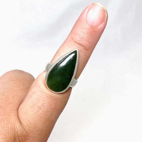 Jade Nephrite (Siberian) Teardrop Ring Size 8 PRGJ408 - Nature's Magick