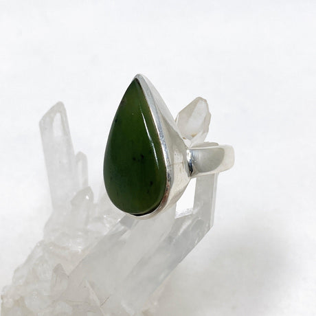 Jade Nephrite (Siberian) Teardrop Ring Size 9.5 PRGJ405 - Nature's Magick