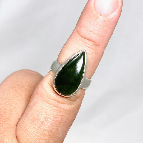 Jade Nephrite (Siberian) Teardrop Ring Size 9 PRGJ404 - Nature's Magick