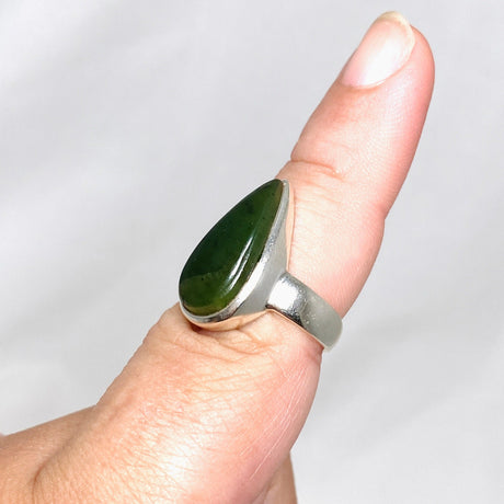 Jade Nephrite (Siberian) Teardrop Ring Size 9 PRGJ404 - Nature's Magick