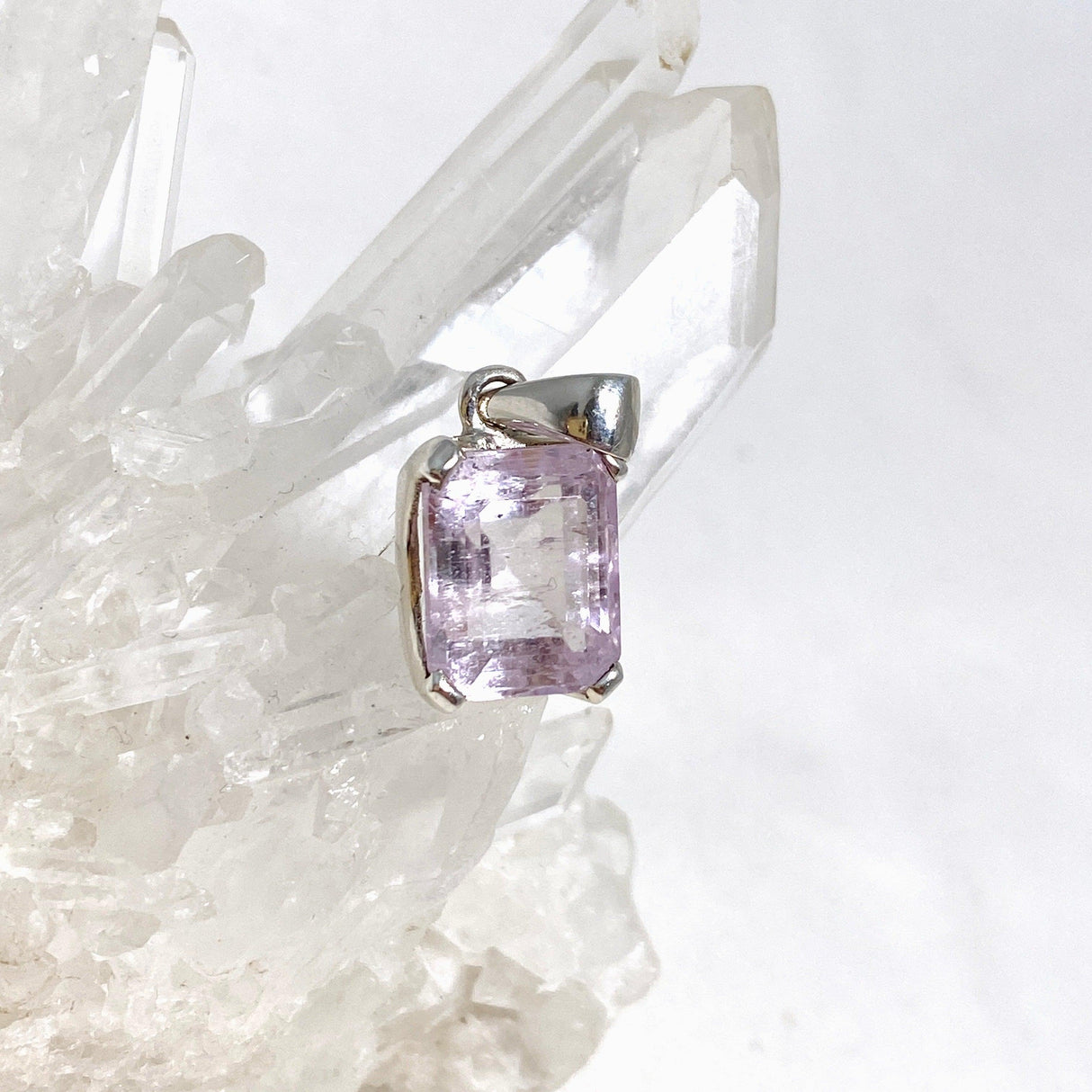 Kunzite Faceted Rectangular Pendant PPGJ709 - Nature's Magick