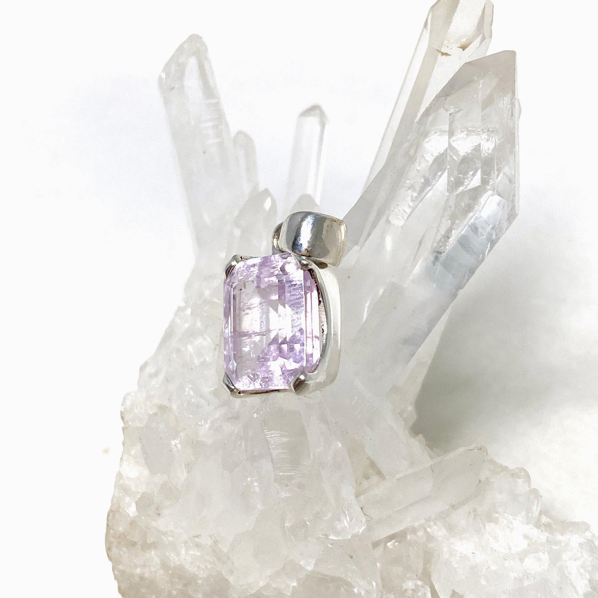 Kunzite Faceted Rectangular Pendant PPGJ709 - Nature's Magick