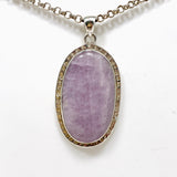 Kunzite Oval Pendant in a Decorative Setting KPGJ4302 - Nature's Magick