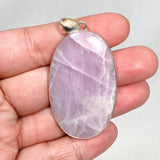 Kunzite Oval Pendant in a Hammered Setting KPGJ4301 - Nature's Magick