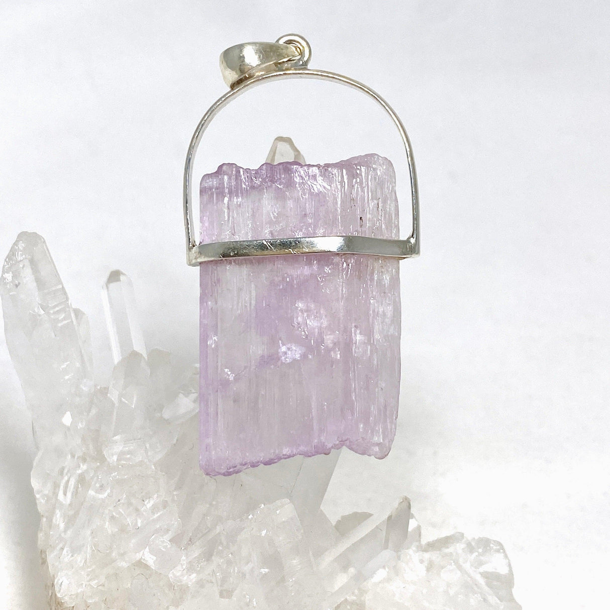 Kunzite Raw Crystal Pendant PPGJ710 - Nature's Magick