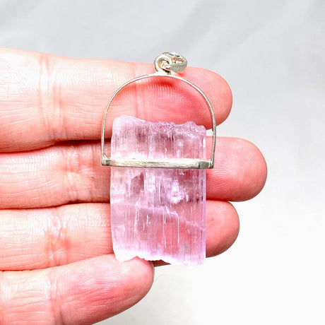 Kunzite Raw Crystal Pendant PPGJ710 - Nature's Magick