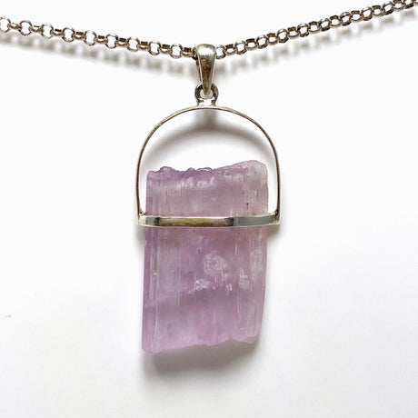 Kunzite Raw Crystal Pendant PPGJ710 - Nature's Magick