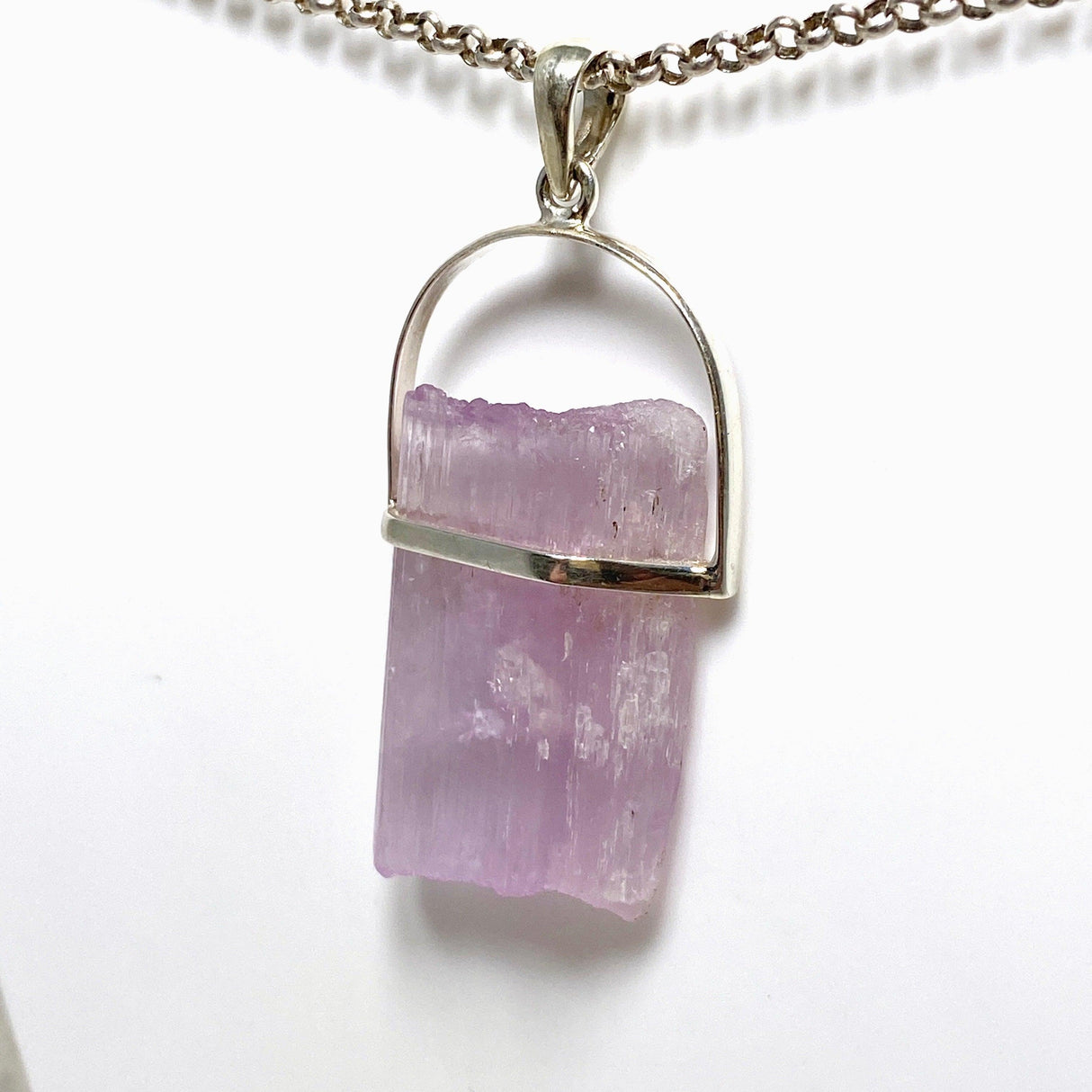 Kunzite Raw Crystal Pendant PPGJ710 - Nature's Magick