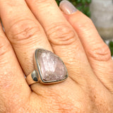 Kunzite raw crystal ring s.9 PRGJ195a