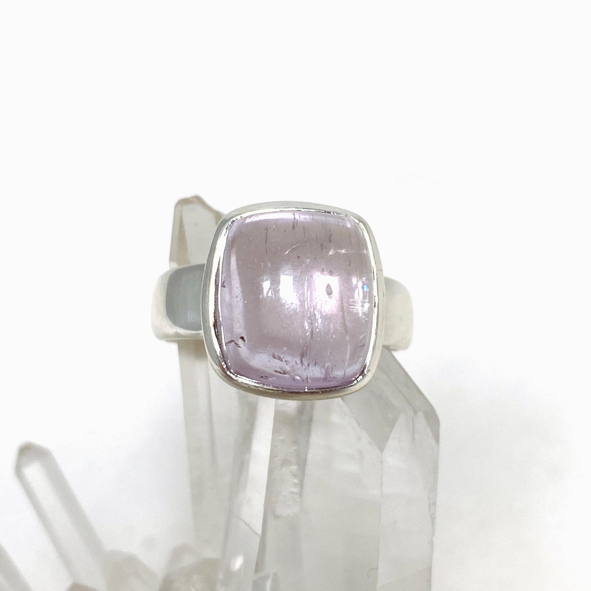 Kunzite Square Ring Size 7.5 PRGJ454 - Nature's Magick