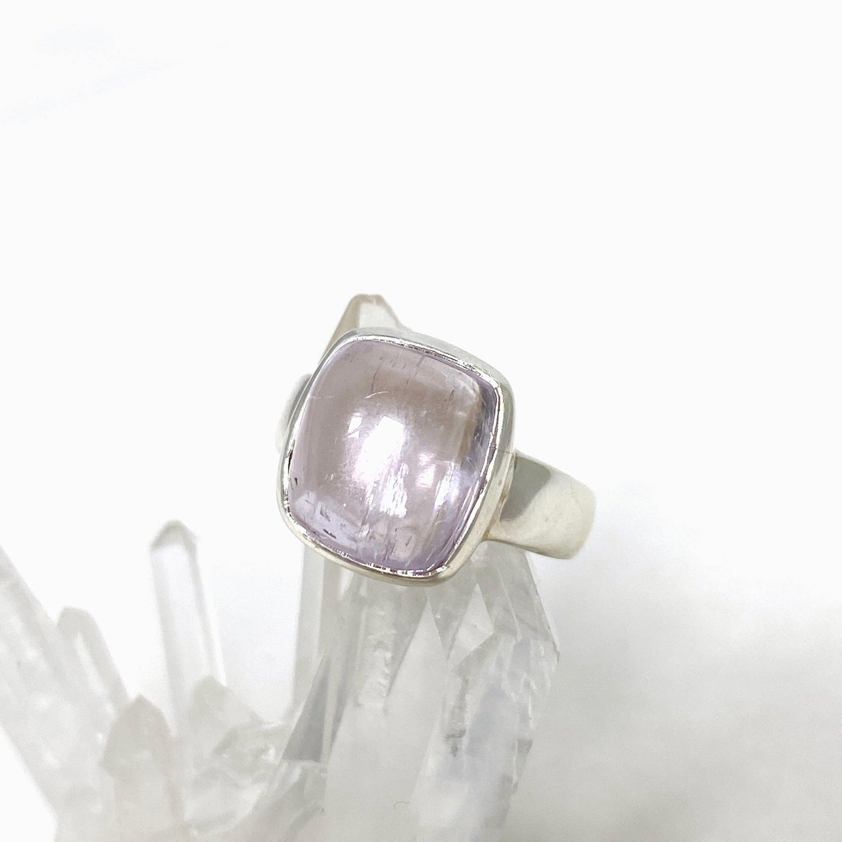 Kunzite Square Ring Size 7.5 PRGJ454 - Nature's Magick