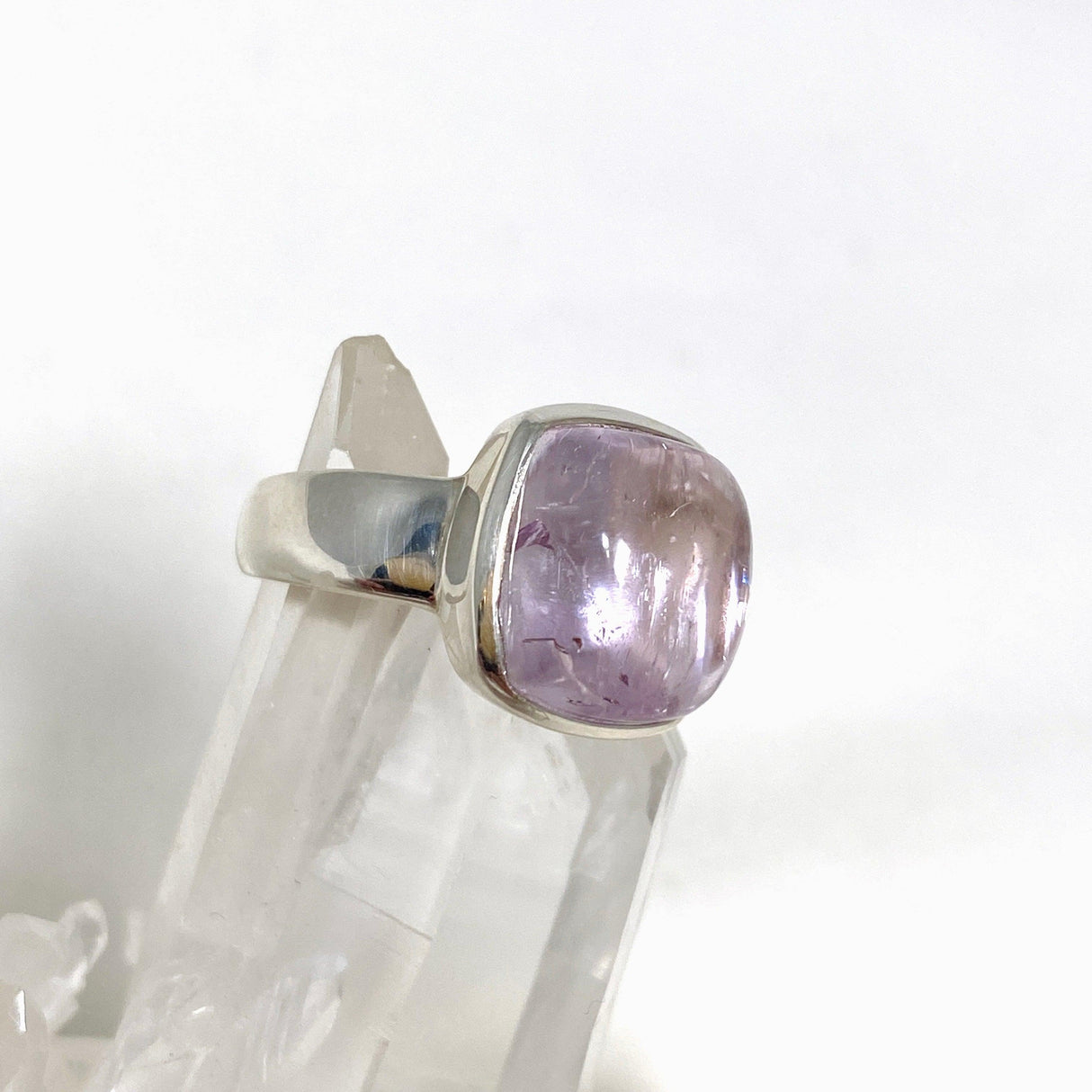 Kunzite Square Ring Size 7.5 PRGJ454 - Nature's Magick