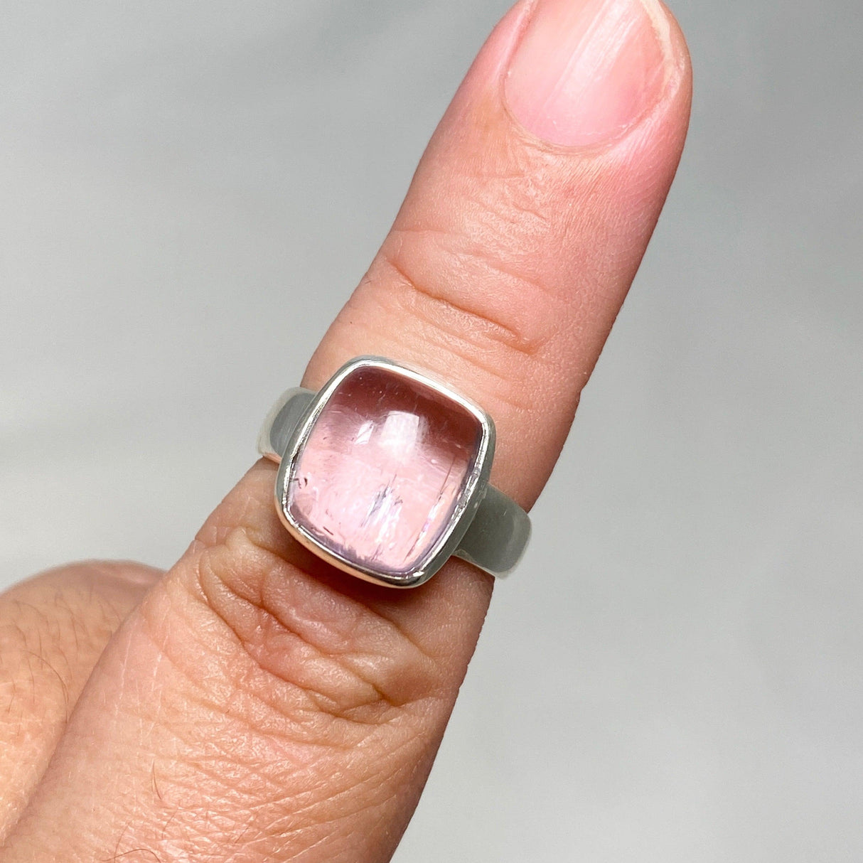 Kunzite Square Ring Size 7.5 PRGJ454 - Nature's Magick