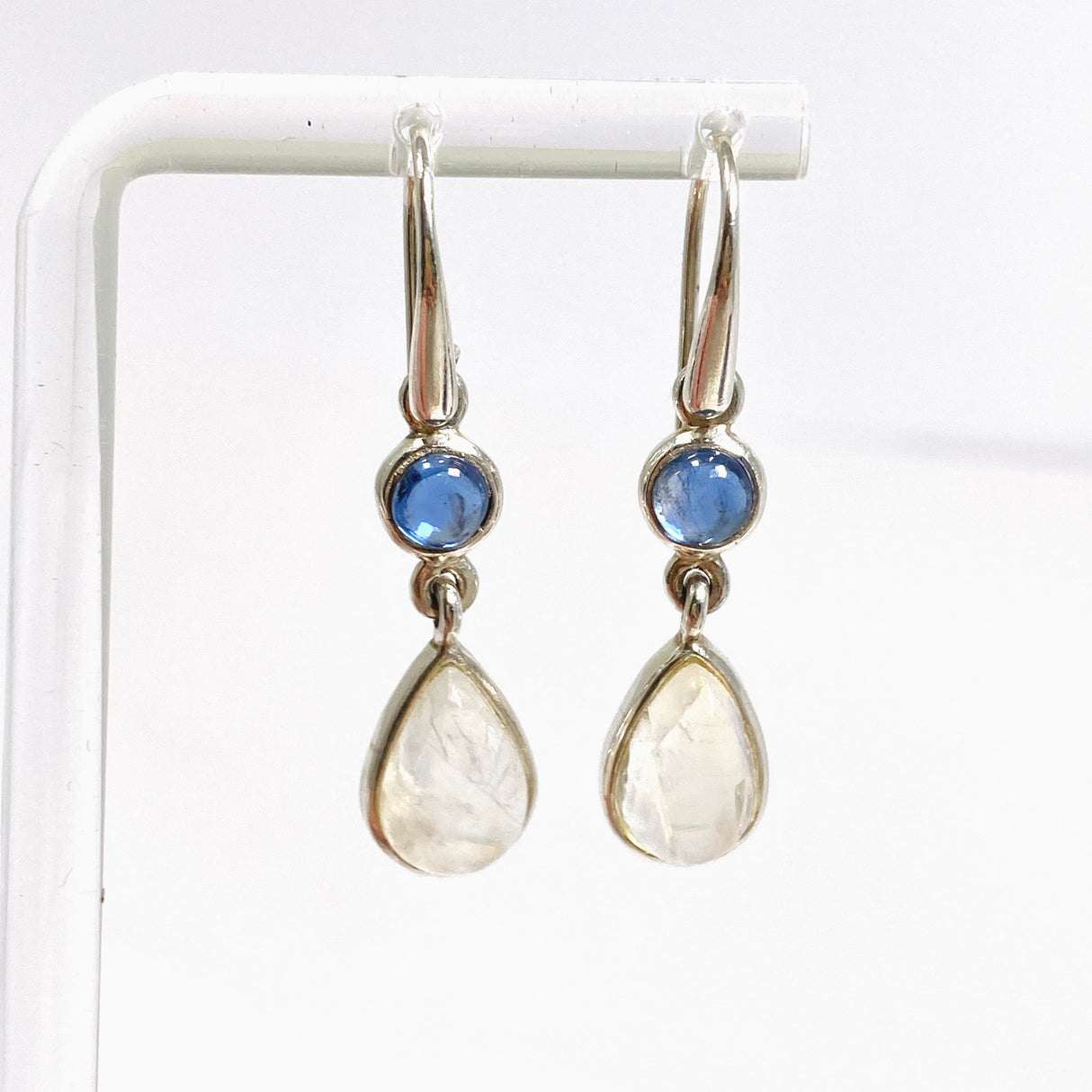 Moonstone and Kyanite Cabochon Multi-stone Earrings PEGJ343