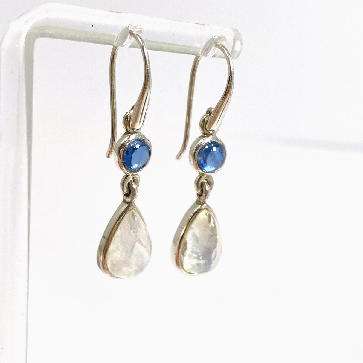 Moonstone and Kyanite Cabochon Multi-stone Earrings PEGJ343