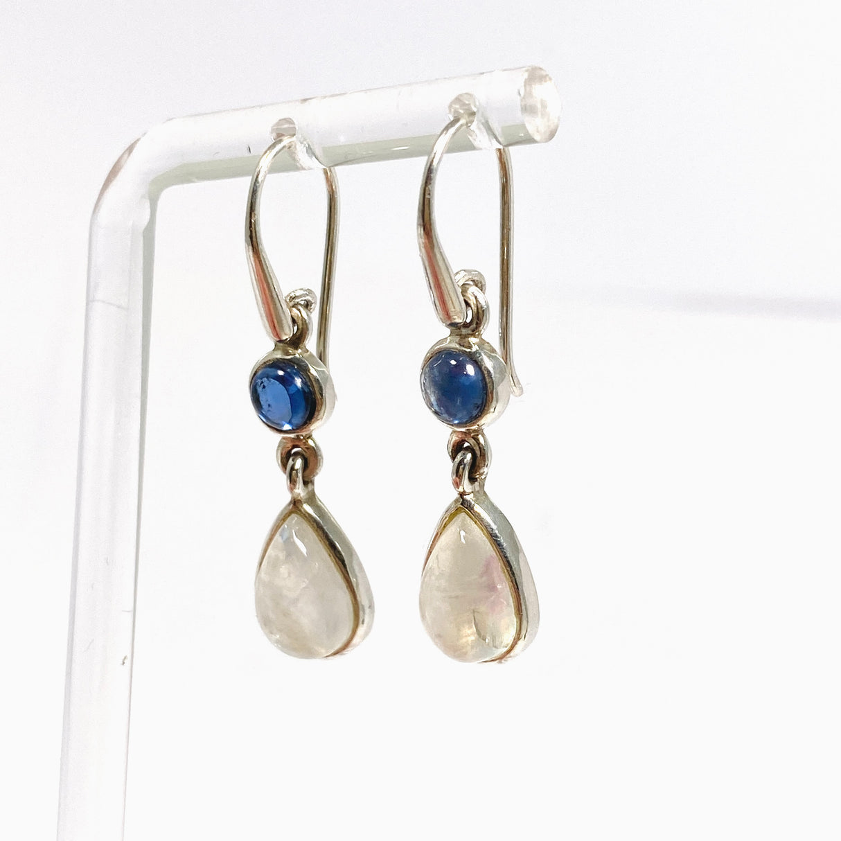 Moonstone and Kyanite Cabochon Multi-stone Earrings PEGJ343