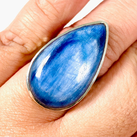 Kyanite teardrop beaten band ring s.11 KRGJ2701