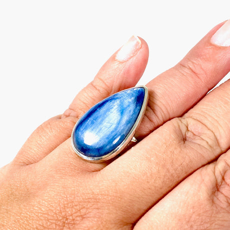 Kyanite teardrop beaten band ring s.11 KRGJ2701