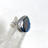 Labradorite Faceted Teardrop Ring in a Decorative Setting R3817 - Nature's Magick