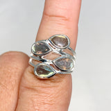 Labradorite Multi-stone Faceted Teardrop Ring R3815 - Nature's Magick