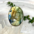 Labradorite oval beaten band ring s.8.75 KRGJ987 - Nature's Magick