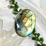 Labradorite oval beaten band ring s.8.75 KRGJ987 - Nature's Magick