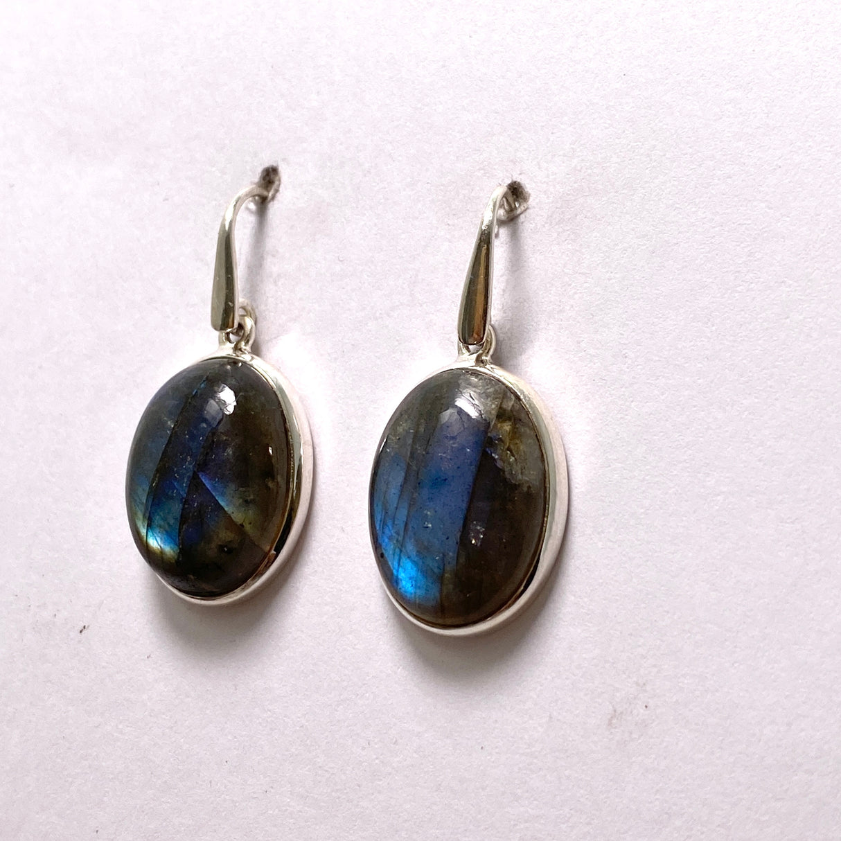 Labradorite Oval Cabochon Earrings PEGJ266