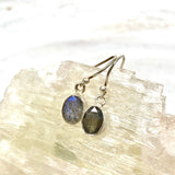 Labradorite petite oval faceted earrings R2363-LBO - Nature's Magick