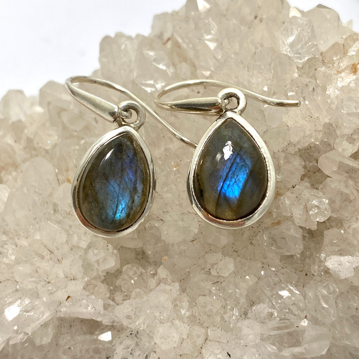 Labradorite Teardrop Cabochon Earrings PEGJ270