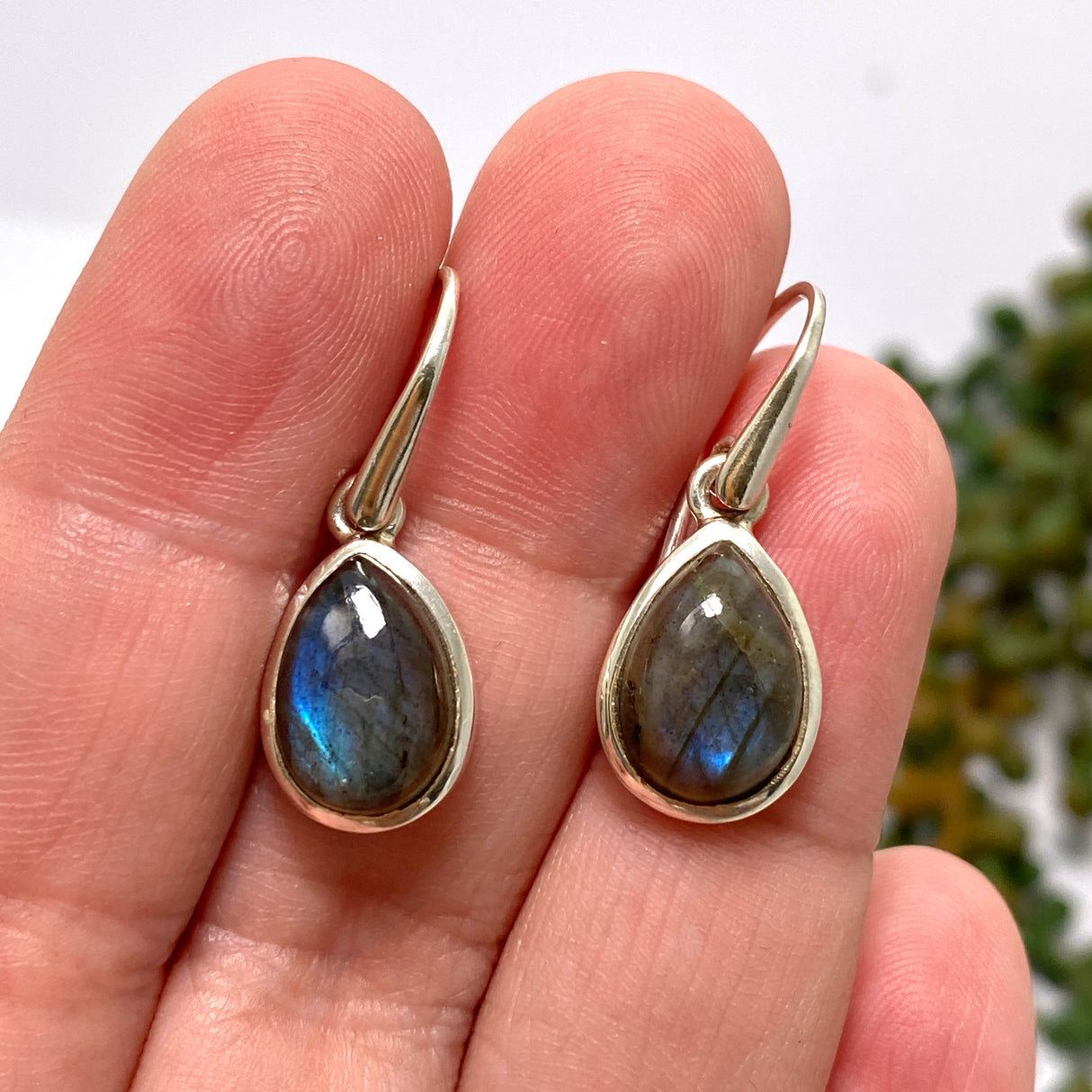 Labradorite Teardrop Cabochon Earrings PEGJ270