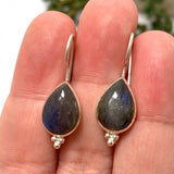 Labradorite Teardrop Cabochon Fixed Hook Earrings PEGJ271