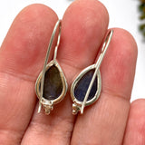 Labradorite Teardrop Cabochon Fixed Hook Earrings PEGJ271