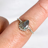 Labradorite Teardrop Faceted fine band ring R3800-LB - Nature's Magick