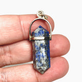 Lapis Lazuli Double Point Pendant with Moonstone Accent Stone PPGJ1231