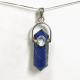 Lapis Lazuli Double Point Pendant with Moonstone Accent Stone PPGJ1231