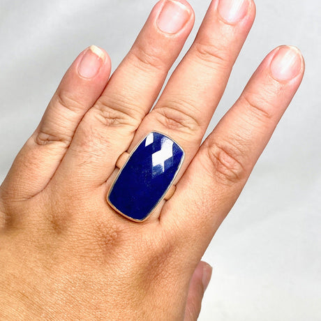 Lapis Lazuli Faceted Rectangular Ring Size 12 PRGJ428 - Nature's Magick