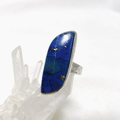 Lapis Lazuli Freeform Hammered Band Ring Size 8 KRGJ2162 - Nature's Magick