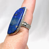 Lapis Lazuli Freeform Hammered Band Ring Size 8 KRGJ2162 - Nature's Magick