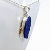 Lapis Lazuli Oval Raw Pendant with Brass Accents KPGJ4855