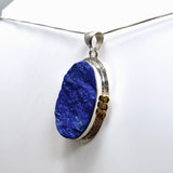 Lapis Lazuli Oval Raw Pendant with Brass Accents KPGJ4855