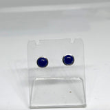 Lapis Lazuli Round Cabochon Bezel Set Stud Earings 5.5mm PSE022