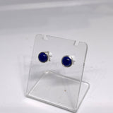 Lapis Lazuli Round Cabochon Bezel Set Stud Earings 5.5mm PSE022