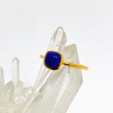 Lapis Lazuli Square Cabochon Gold Plated Ring Size 10 RG591G-10