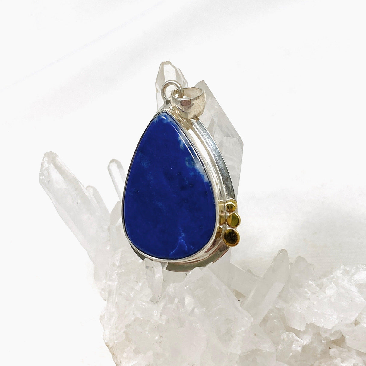 Lapis Lazuli Teardrop Pendant with Gold Detailing KPGJ3827 - Nature's Magick