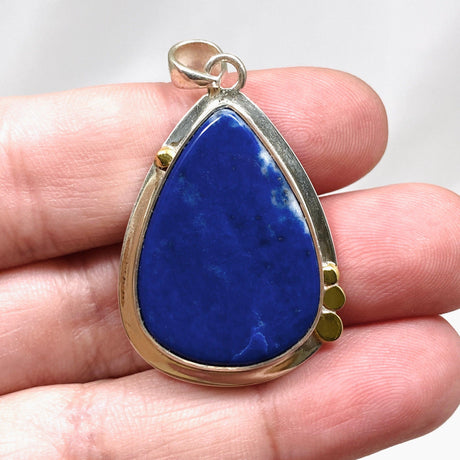 Lapis Lazuli Teardrop Pendant with Gold Detailing KPGJ3827 - Nature's Magick